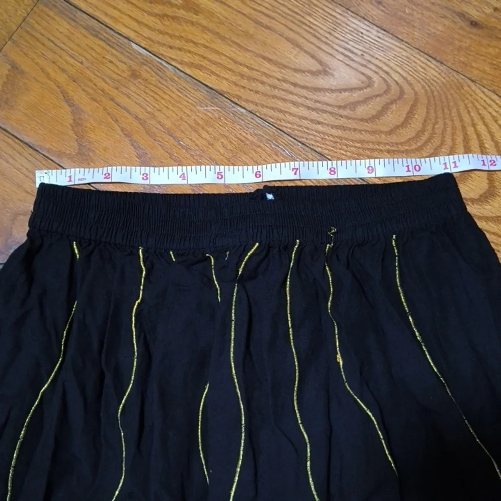 🧚‍♀️Whimsigoth Fairycore Black + Gold Skirt